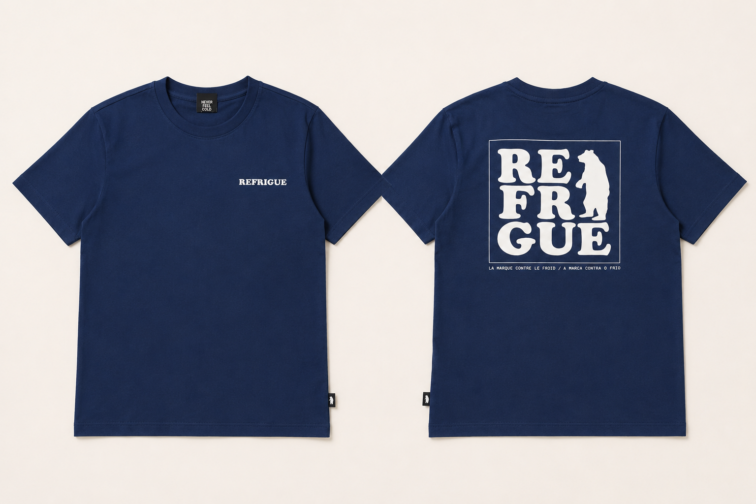 REFRIGUE T-shirt blu marine fronte/retro